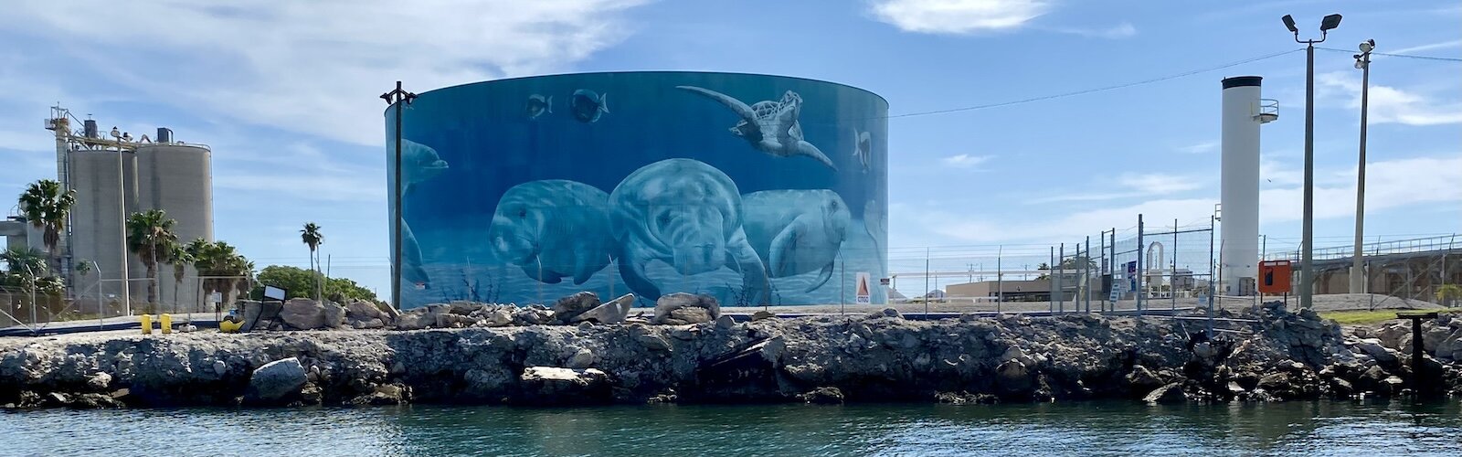 Florida manatees depicted on bulk fuel tanks that hold gasoline for distribution to local convenience stores and truck stops..