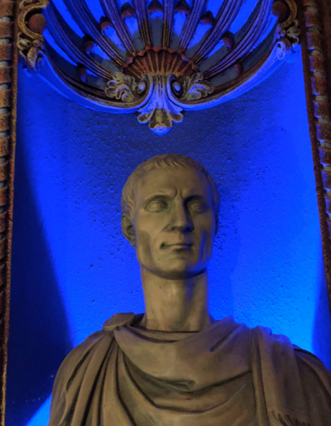 One of many marble busts adorning Tampa Theatre.