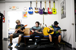 (L-R) RJ Keeling, Jamie Loomas and Alex Bonyata practice at St Pete Music Factory. - James Branaman