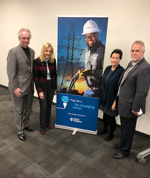 Pinellas County educators and students meet with employees from Duke Energy as part of the Career Leadership Awareness Forum.