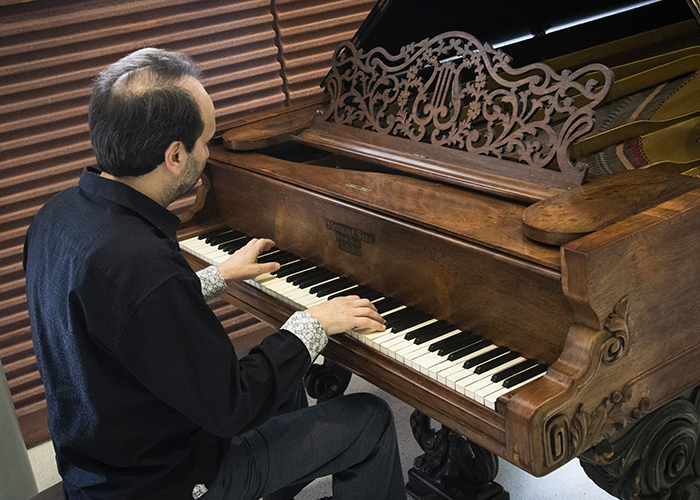 USF recently received a gift of a Civil War-era Steinway piano to be on permanent display at the School of Music. 