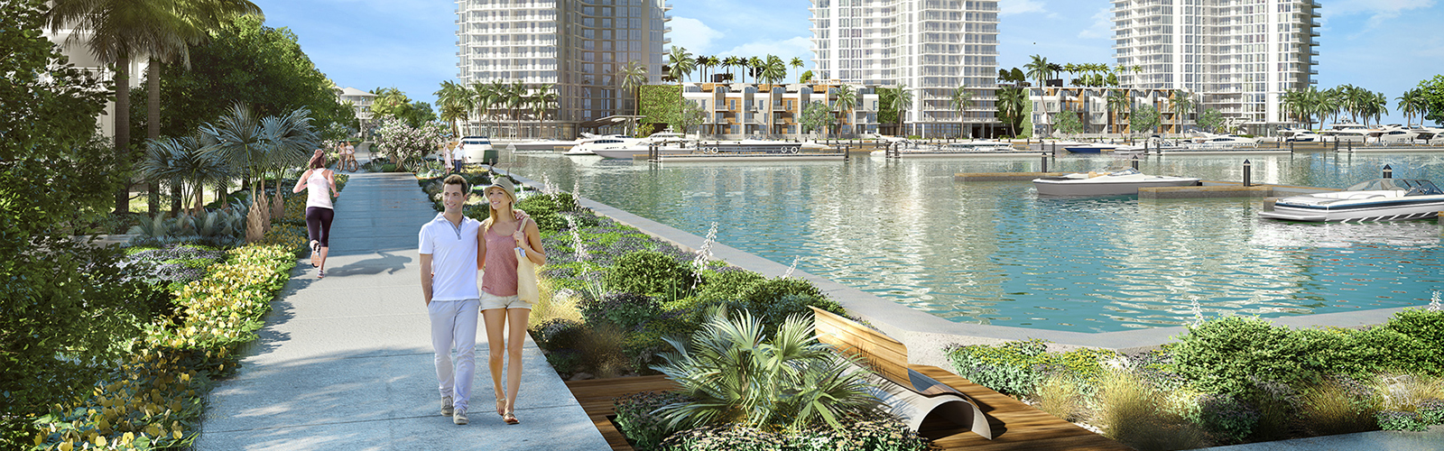An artist's rendering of future retail development at the Westshore Marina District