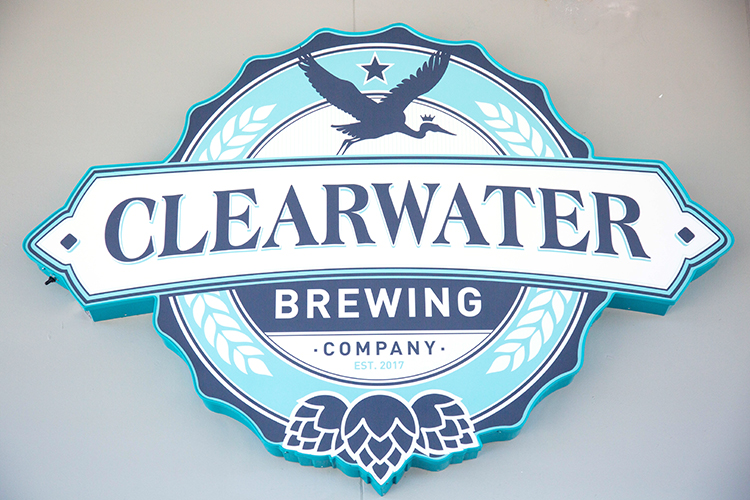 Signage at Clearwater Brewing Company.