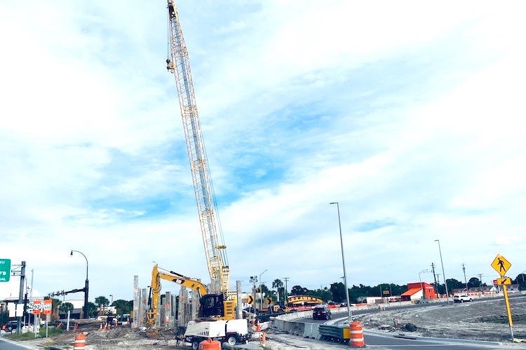 Cranes hover over Dale Mabry and Gandy as construction of a new hurricane evacuation route continues.