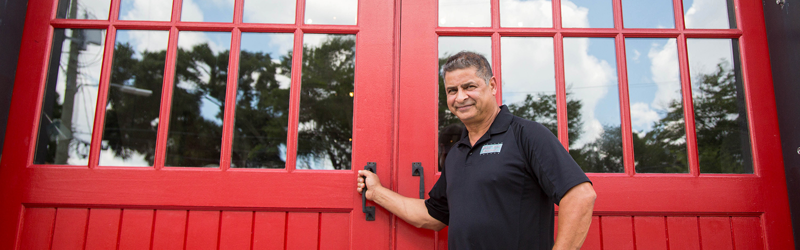 Dominique Martinez at his event space Red Door No. 5 in Tampa Heights.