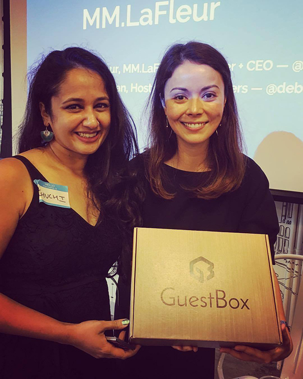 Shuchi Vyas, GuestBox founder with Sarah LaFleur.