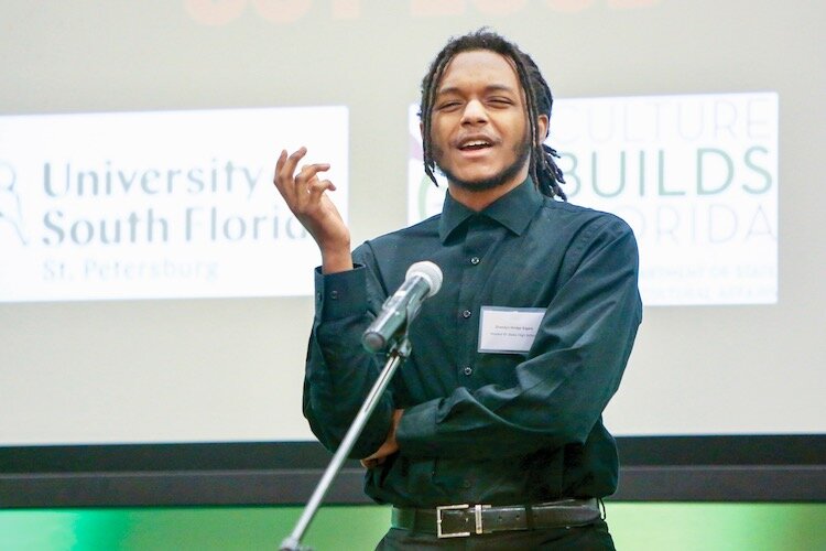 Poetry Out Loud winner Zhaedyn Hodge Sigars.