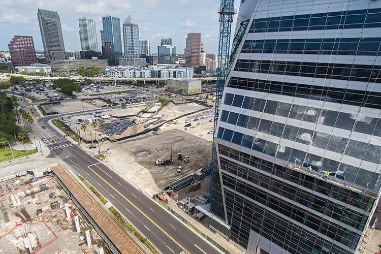 The USF Morsani College of Medicine and Heath Institute is an anchor for Water Street Tampa, a $3.5 billion development planned by Strategic Property Partners. 
