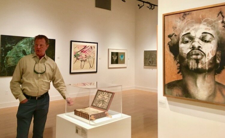 Stanton Storer talks about his art collection on display at the Scarfone/Hartley Gallery through Nov. 8, 2019.