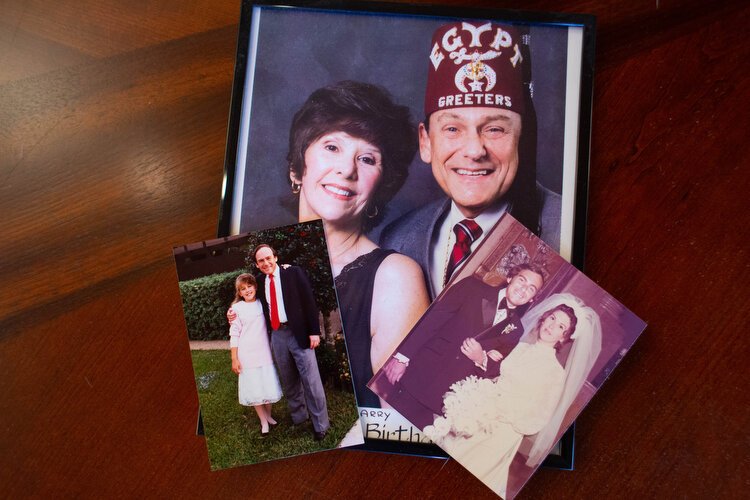 Photographs of Janet and Larry Sizeler with their children from their younger years prior to Alzheimer's.