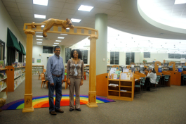 CoderDojo Tampa Bay founder Ramesh Sambasivan and library technical specialist Alison Harris. Justi