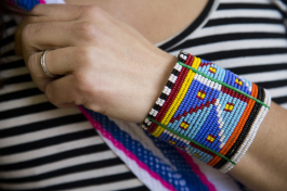 Bracelet by Maasai tribe artisan. 