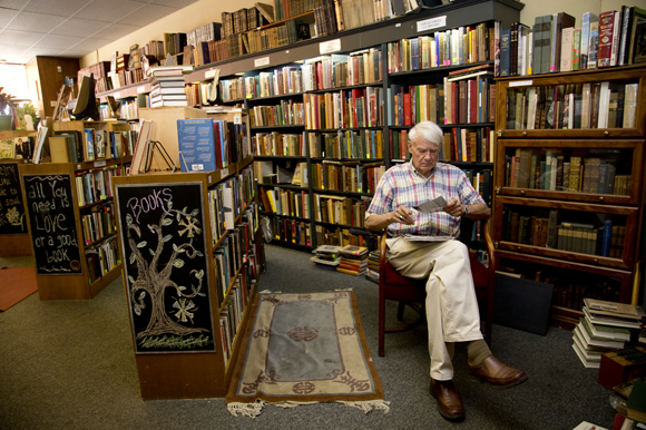 David Brown takes a quiet moment at Old Tampa Book Company. 