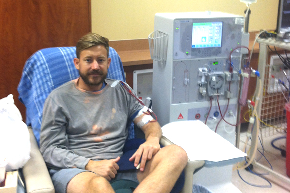 Will Wellman during dialysis. 