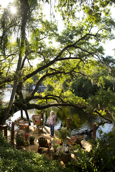 Landscape architect Laurie Potier-Brown designed the backyard of her Seminole Heights home.