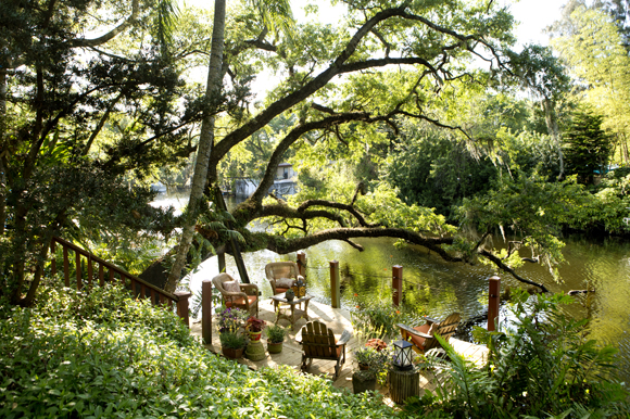 Landscape architect Laurie Potier-Brown designed the backyard of her Seminole Heights.