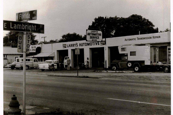The former home of Larry Jackson Automotive, shown in this 1975 photograph, will soon give way to a new wine bar and craft rum distillery at 6430 N. Florida Ave. in Seminole Heights.