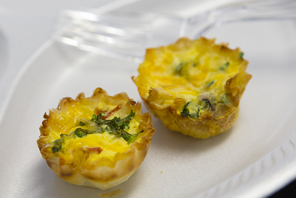 Mini quiche made with vegetables from the Harvest Hope Garden. 