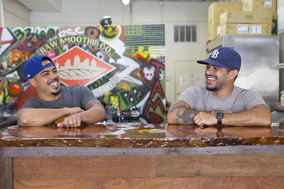 (L-R) James Rue and Gian Carlos Birriel co-own Raw Smoothie Co.