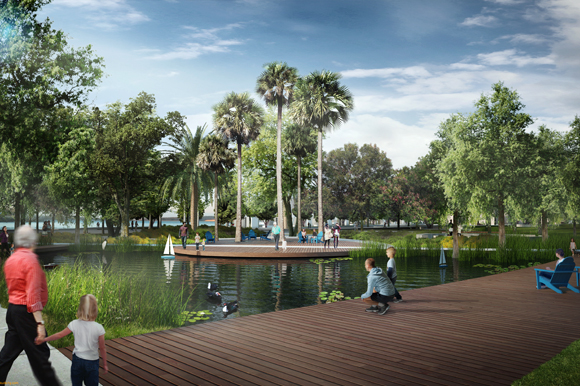 Rendering of the pond at St. Pete Pier. 