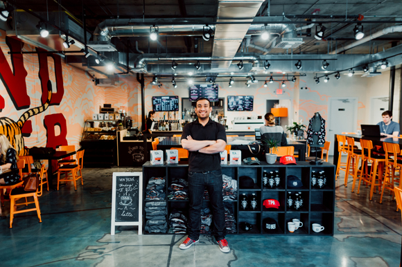 Owner Roberto Torres at the Blind Tiger Coffee Roasters in SoHo.