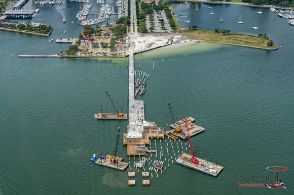 The St. Pete Pier under construction.