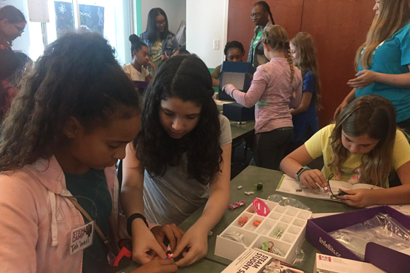Jabil partners with the Girl Scouts for a STEM Camp.