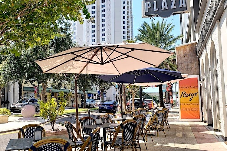 Outdoor seating like what you can near Roxy's is creating a sense of place.
