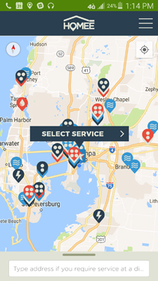 Homee lets you see which subcontractors are available near you.