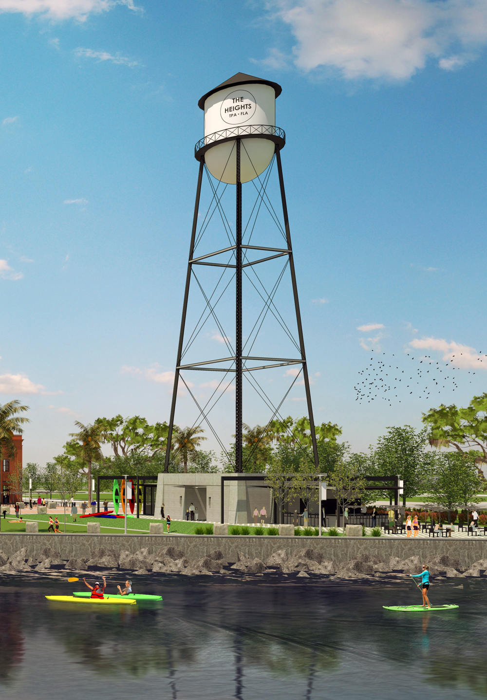 Atlantic Beer & Oyster will be an outdoor eatery located under a water tower along the Tampa Riverwalk in The Heights, which will open in the spring of 2017.