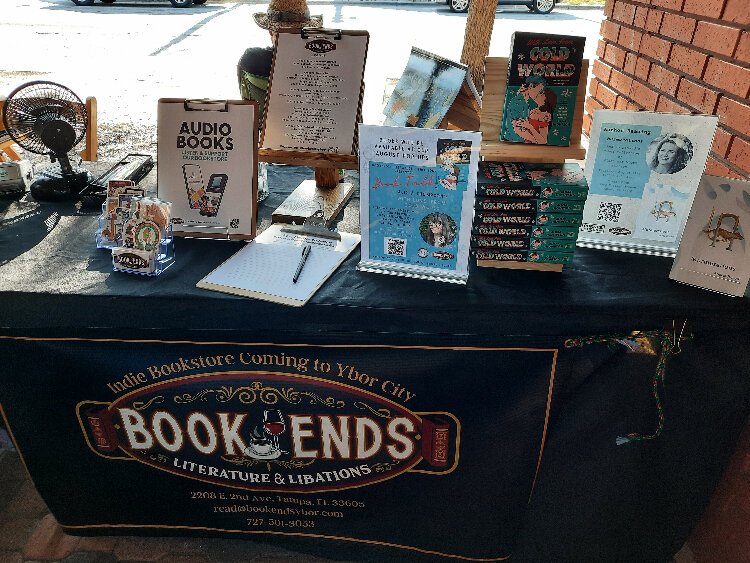 Bookends' table at the Ybor City Saturday Market.