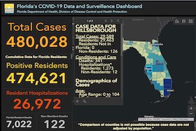 COVID-19 cases in Florida as of Aug. 1, 2020.