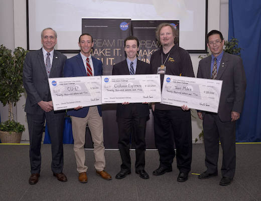 Wes Faler, second from right, leads Tampa Team Miles in NASA's Cube Quest Challenge