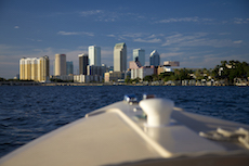 Tampa skyline from e-boat