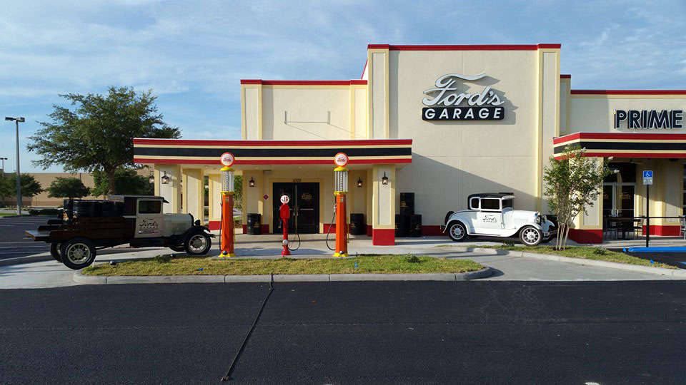 The new Ford's Garage restaurant that is planned for downtown St. Petersburg in the former Rowdies Den will look similar to all other Ford's Garage locations, including the one in Brandon.