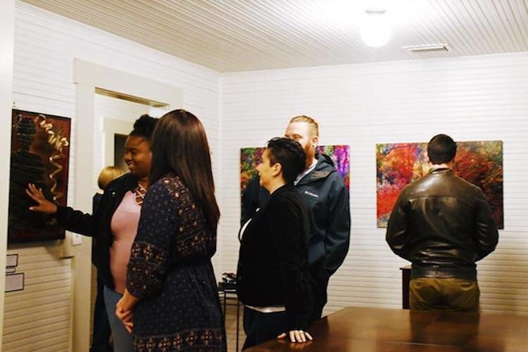 Opening reception for Periphery Media's first exhibition "Periphery" held last year in Plant City.