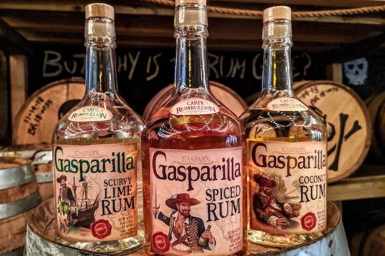 The many flavors of Gasparilla Rums.