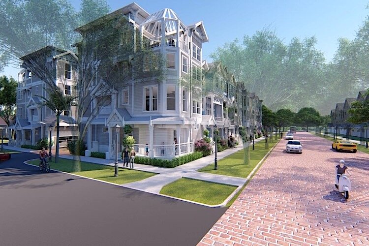 Artist's rendering of new townhome project in Tampa Heights.