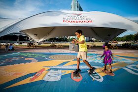 Family-friendly games and activities at Curtis Hixon Park.