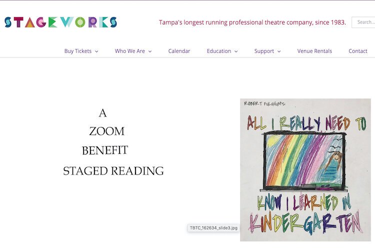 At the end of August, Stageworks will host a Stage Reading fundraiser.