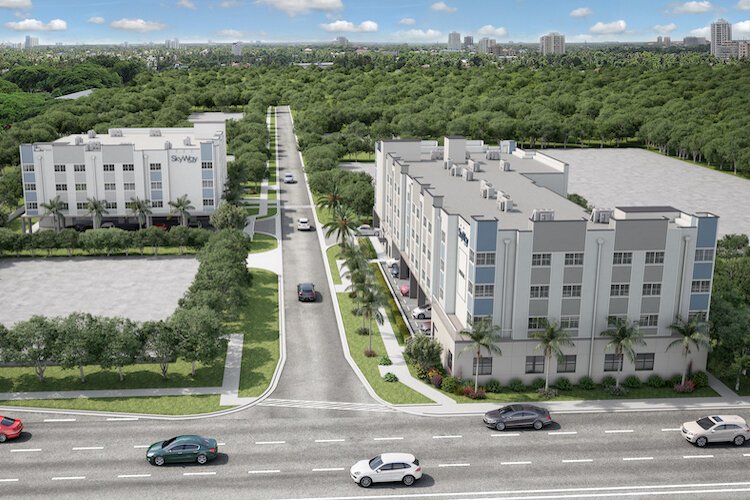 The Skyway Lofts are being built in an older St. Pete neighborhood of commercial properties and single-family homes.