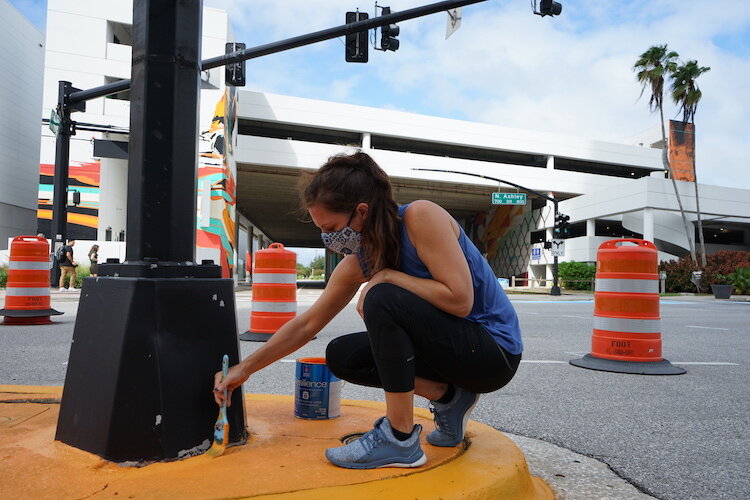 Artists lend their expertise and creativity to new street mural project in downtown Tampa.