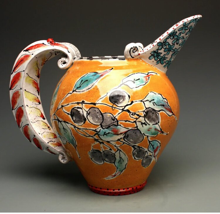 Kimberli Cummings' pottery pops with colors resembling the warm surroundings of her Tampa home.