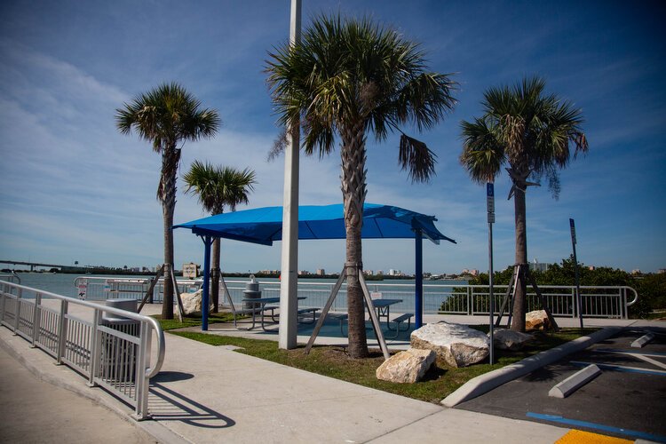New picnic benches, railing, and landscaping are part of the revamping effort at Seminole Boat Ramp in Clearwater.