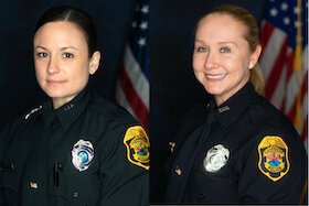 Clearwater Police Officers Carissa Costello and Cheryl Wood.