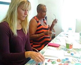Hillsborough House of Hope clients make greeting cards to sell in local gift shops.