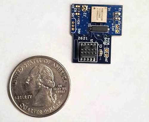 Oracle Health's implantable, heart monitoring device is about the size of a quarter.