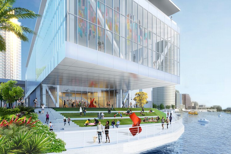 Expansion of the Tampa Museum of Art would extend up to the Tampa Riverwalk.