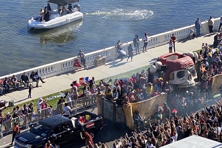 The Gasparilla Parade of Pirates takes place Jan. 29, 2022 along Bayshore Boulevard in South Tampa. This image of a Ye Mystic Krewe float was taken in 2020.