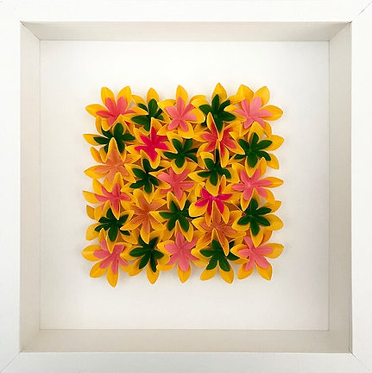 "Mini Flowers" by Kelly Moeykens, part of the exhibit "Flower + Brigade."
